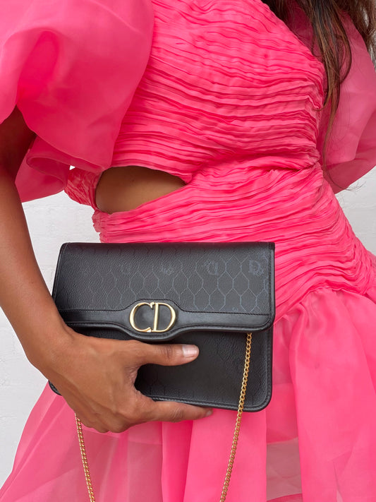 Vintage Christian Dior Honeycomb Leather Bag