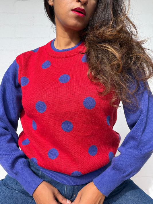 Vintage Christian Dior Polka Dot Jumper