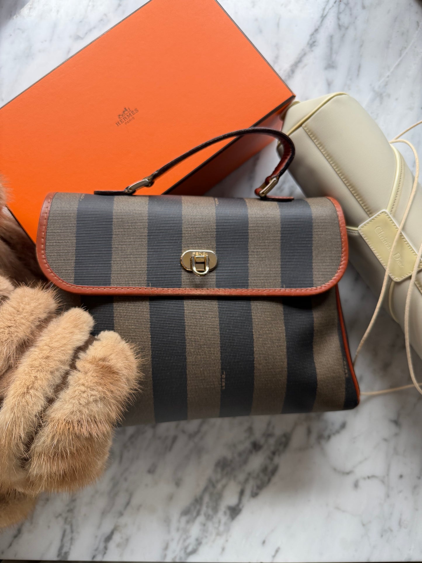 Vintage Fendi Pecan 2-Way Handbag