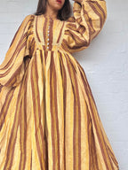 Kinga Csilla - Stripe Linen Maxi Dress