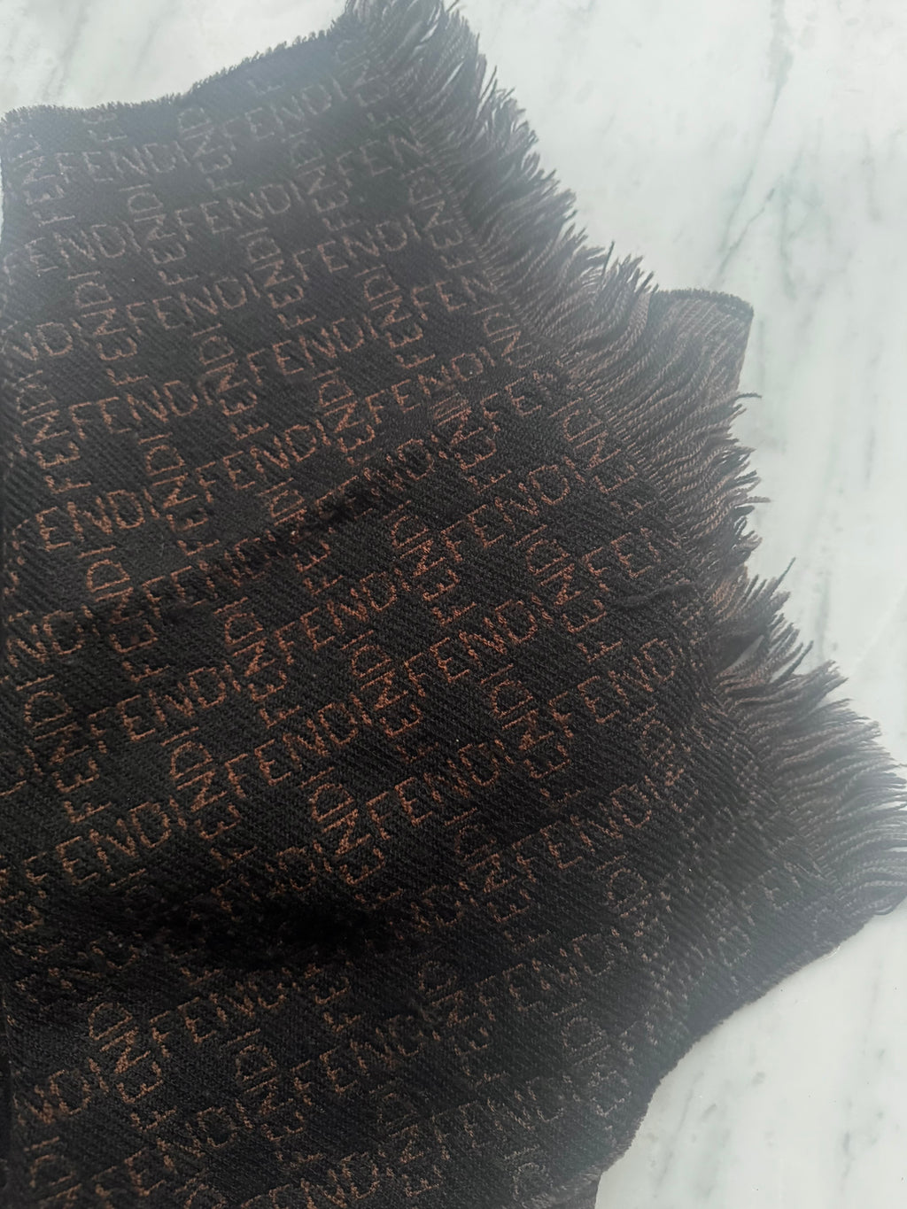 Vintage Fendi Wool Scarf - Chocolate Brown