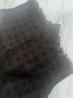 Vintage Fendi Wool Scarf - Chocolate Brown