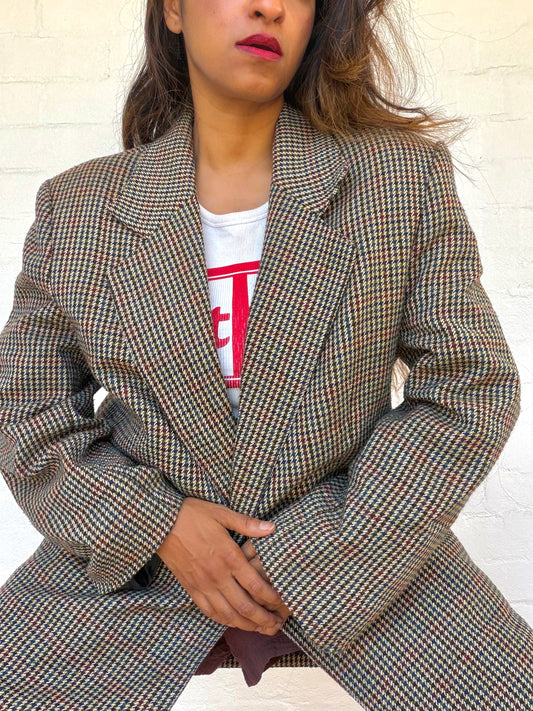 Vintage Wool Plaid Blazer