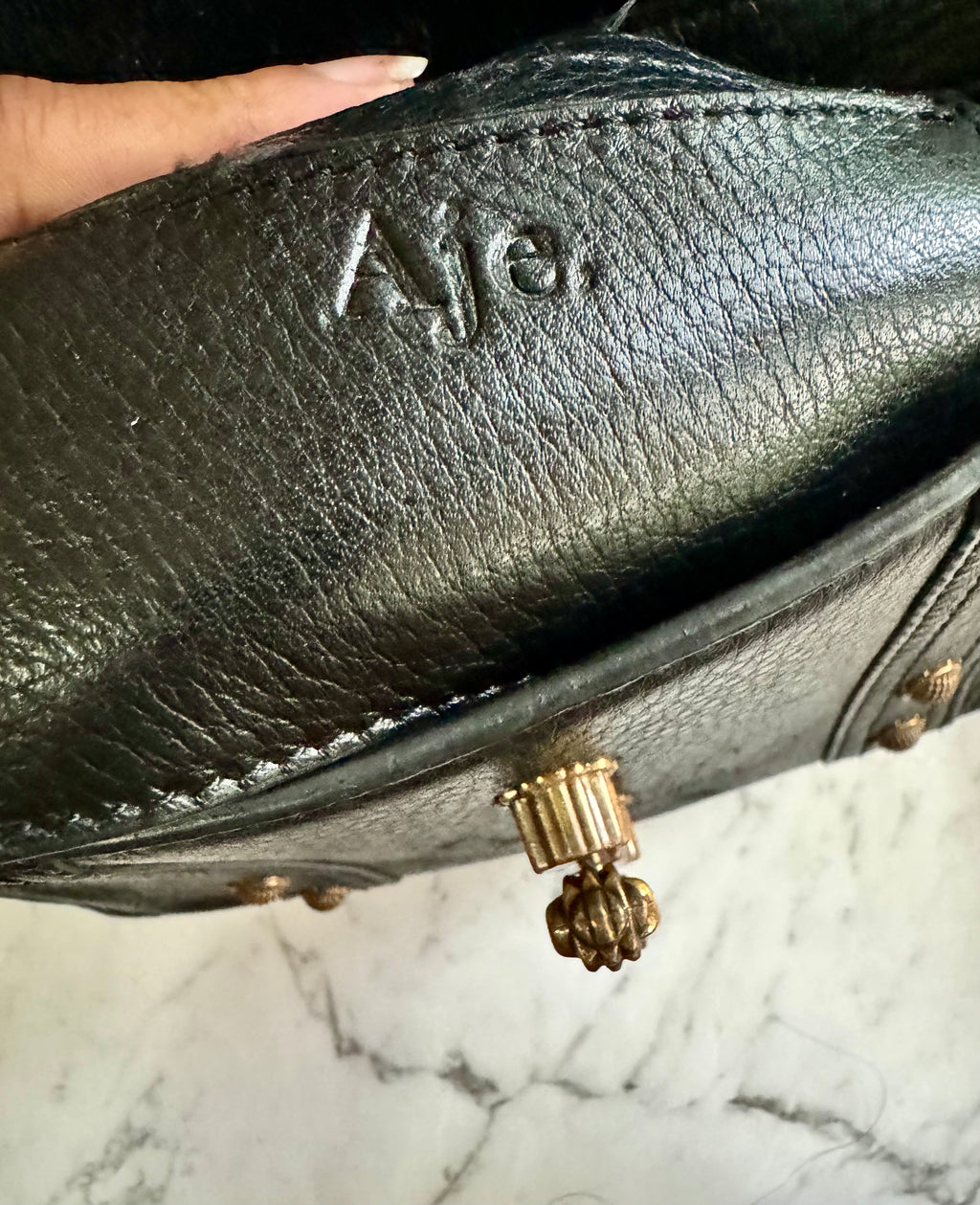 AJE Hutton Leather Crossbody Bag