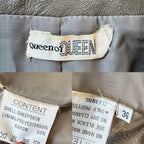 Vintage Retro Dolman Sleeve Lamb Leather Coat Dress