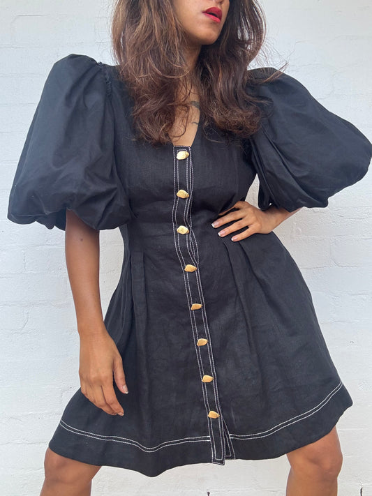AJE Quietude Black Dress