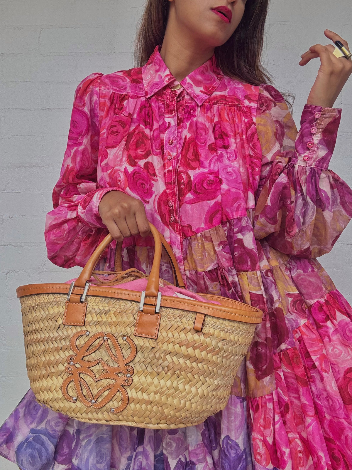 Rare Loewe East To West Basket Bag