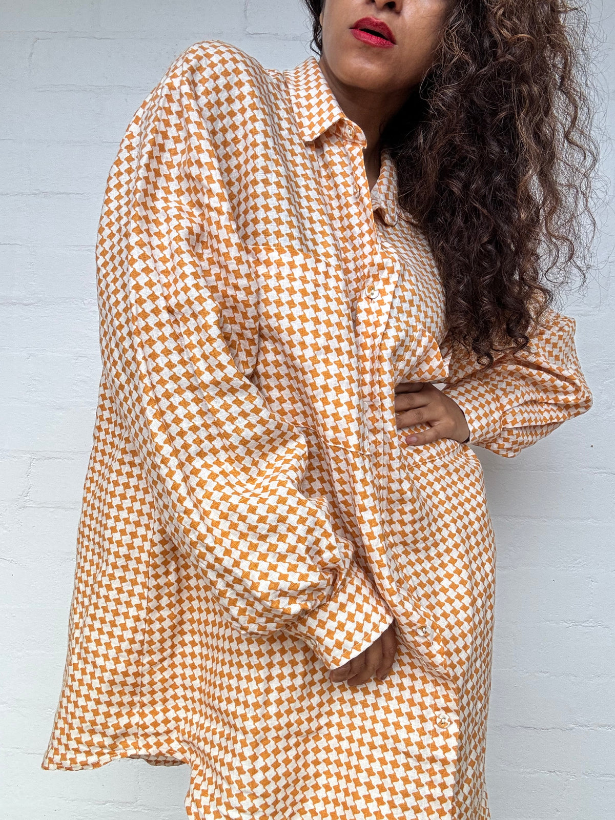 Dissh Printed Linen Shirt - Oversized