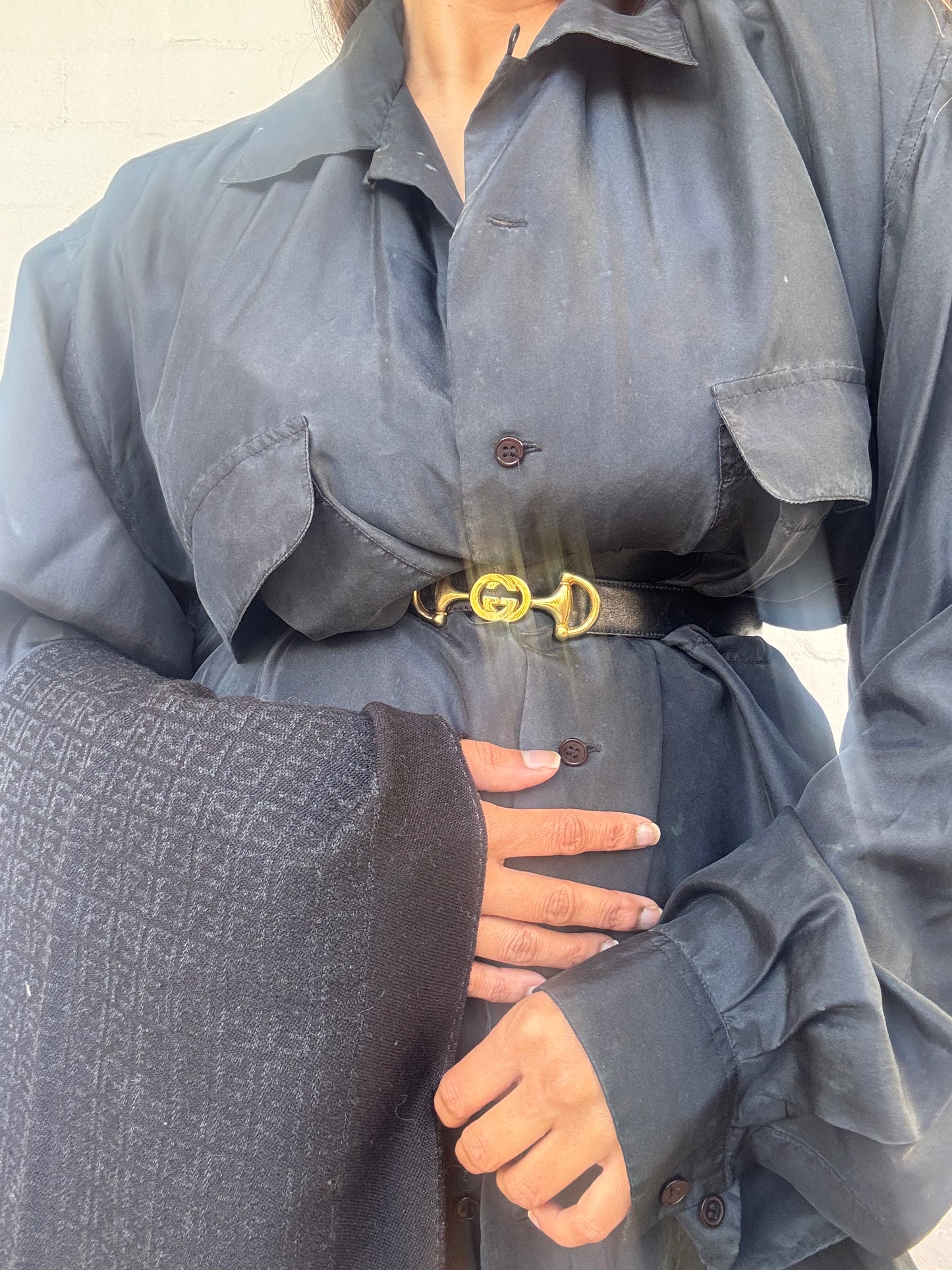 Ultra Rare Vintage Gucci Interlocking G Horsebit Belt