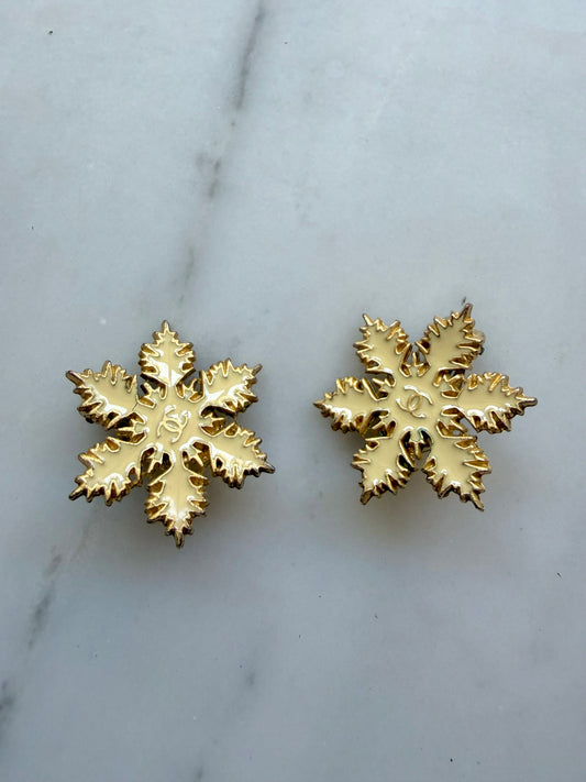 Vintage Chanel Snow Flake Earrings