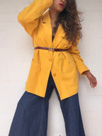 Vintage Wool & Cashmere Blazer - Mango Yellow