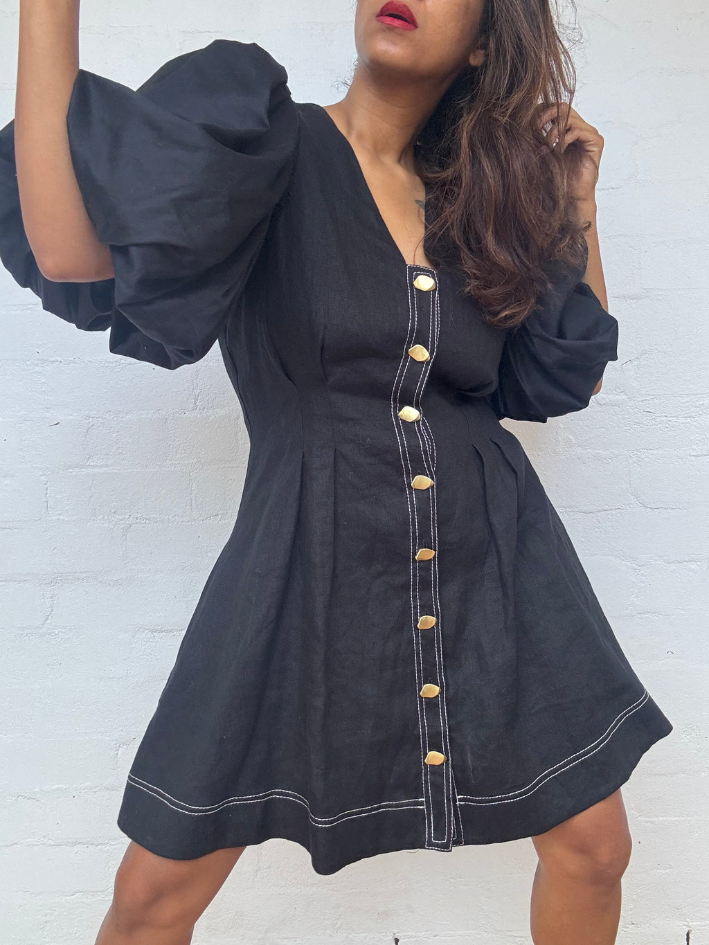 AJE Quietude Black Dress