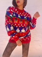 Vintage Colourful Mohair Knit Jumper
