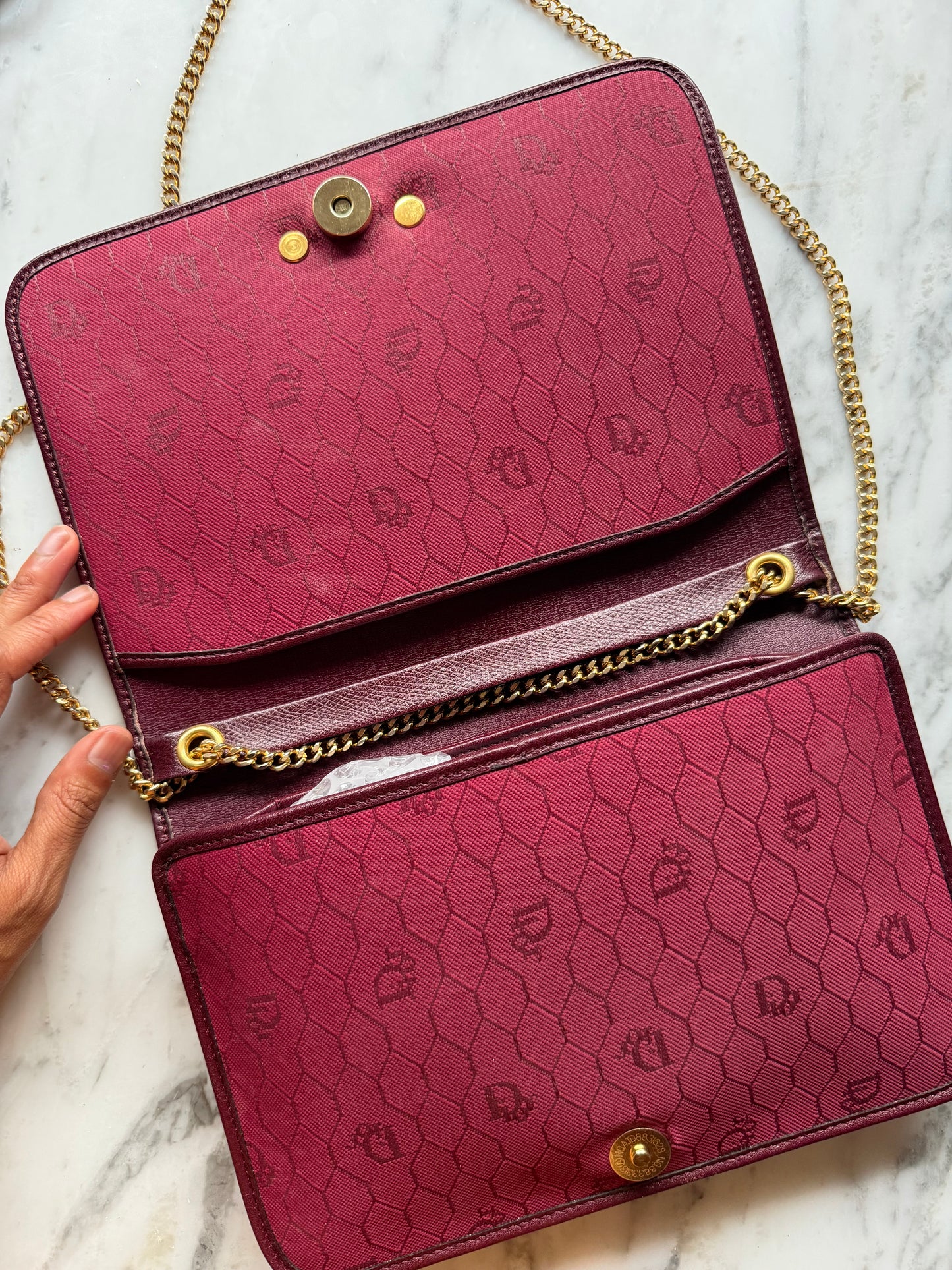 Vintage Christian Dior Leather Bag - Bordeaux