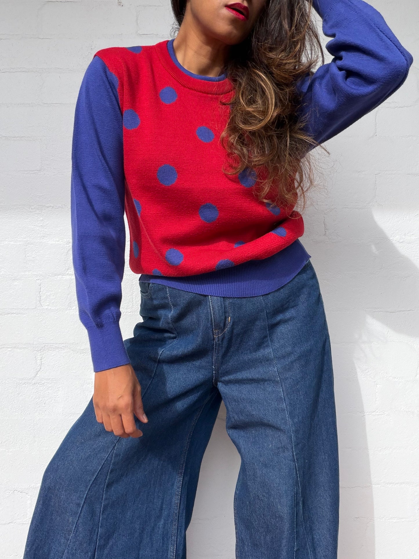 Vintage Christian Dior Polka Dot Jumper
