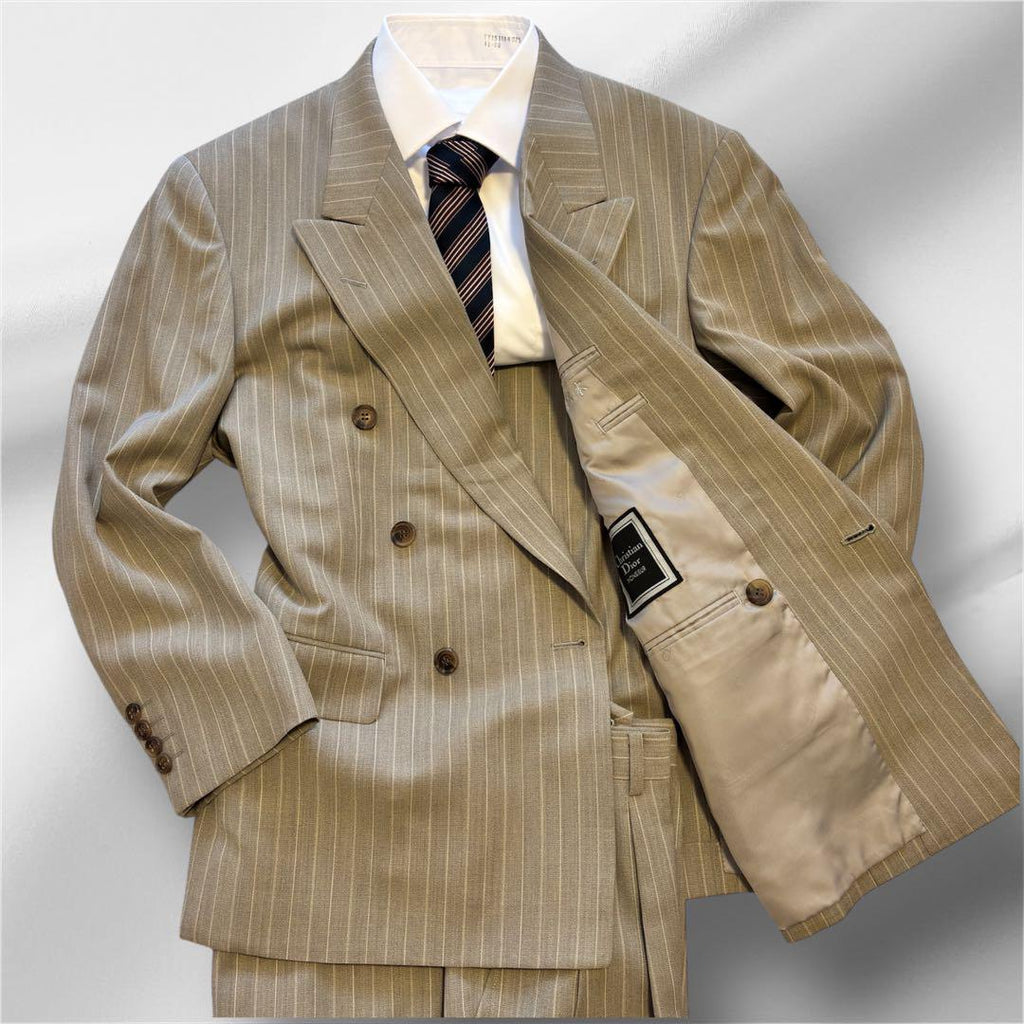 Vintage Christian Dior Double Breasted Wool Suit