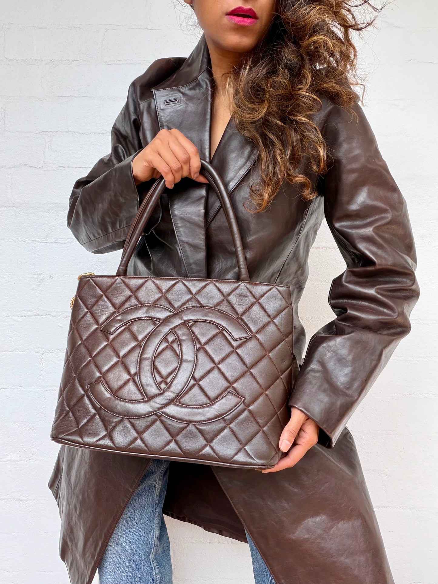 Vintage Chanel Medallion Tote - Chocolate Brown