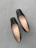 Vintage Chanel Leather Square Toe Kitten Heels