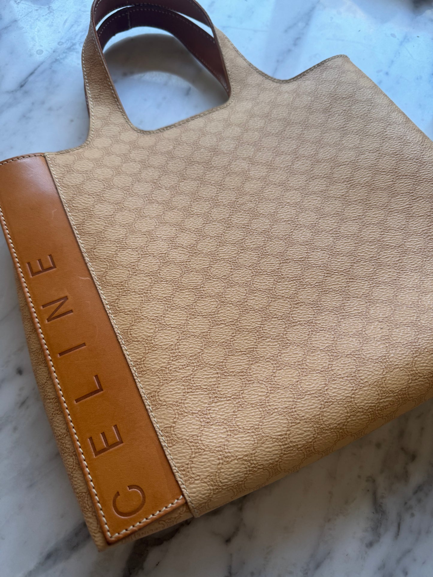 CELINE Macadam Mini Handbag -  Beige