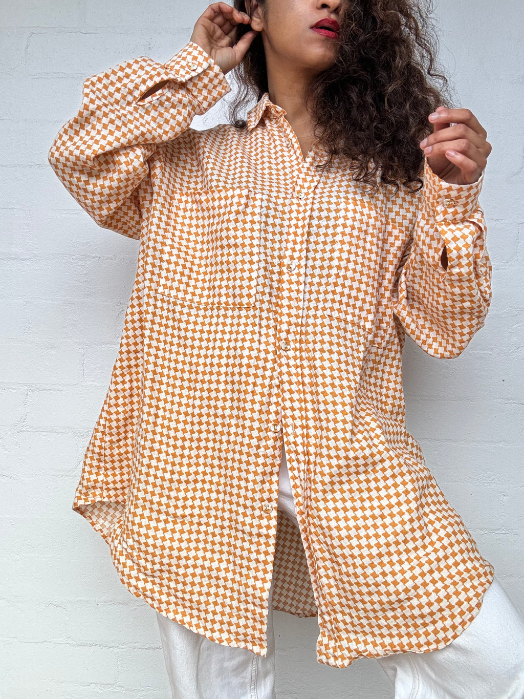 Dissh Printed Linen Shirt - Oversized