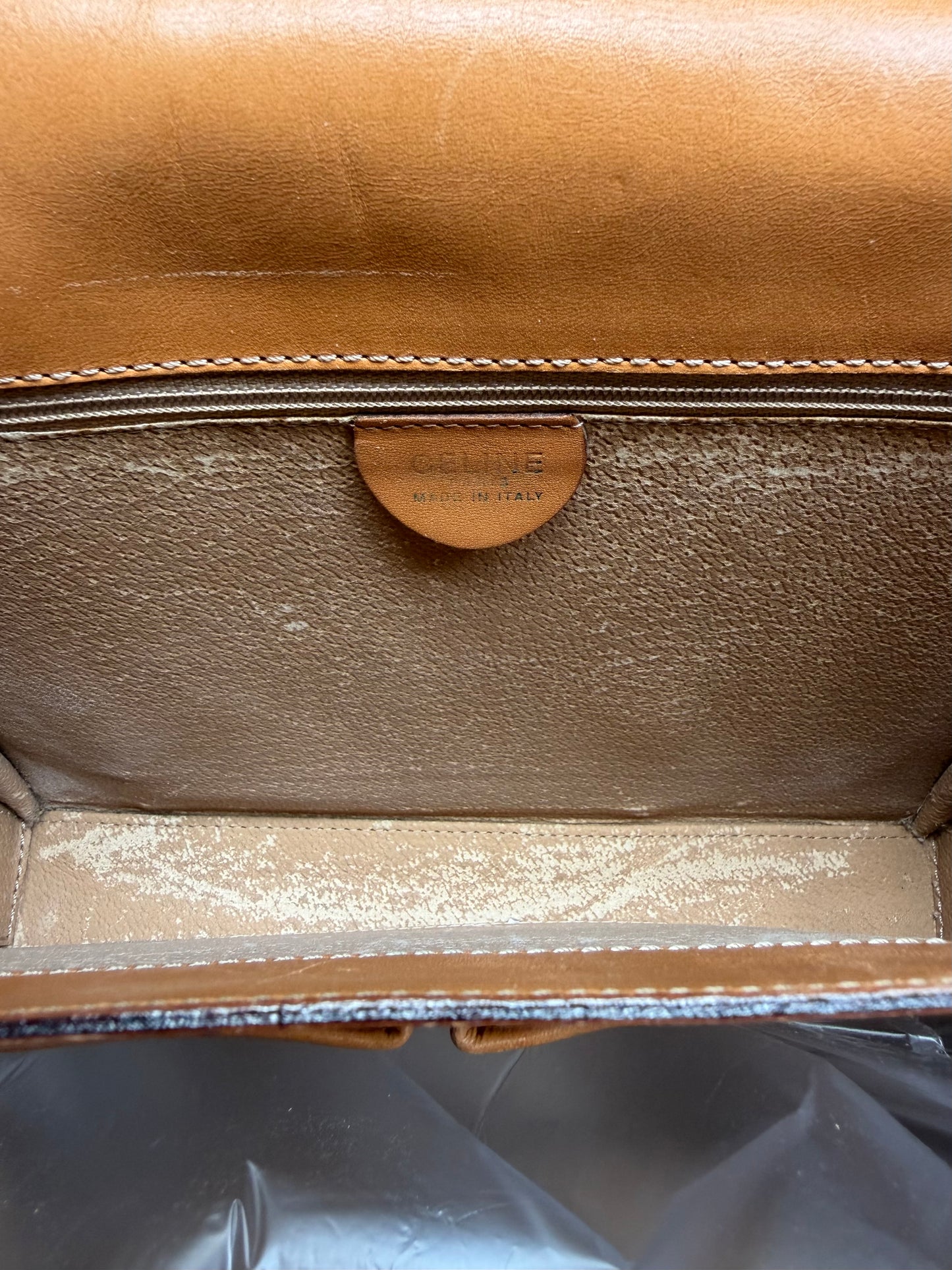 Vintage CELINE Macadam Triple Chain Mantel Crossbody Bag