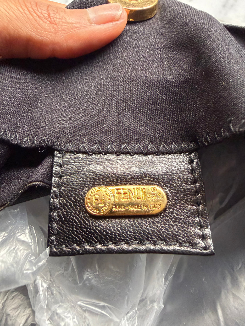 Vintage Fendi Nylon FF Mini Tote - Black