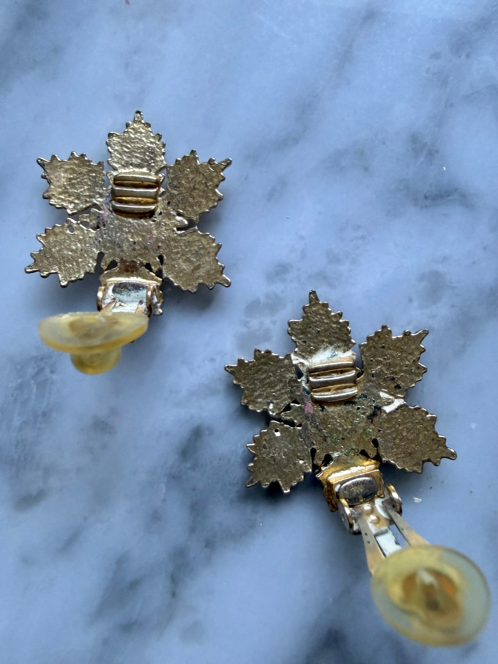Vintage Chanel Snow Flake Earrings