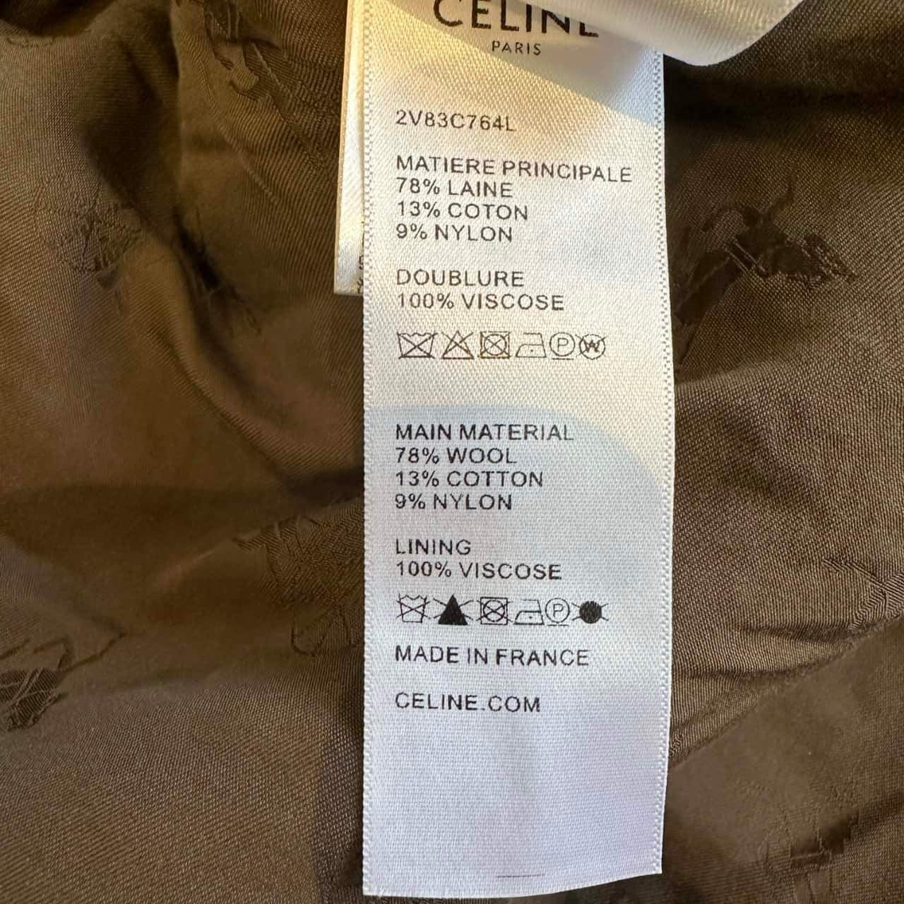 CELINE Chasseur Jacket Bouclé Tweed Khaki