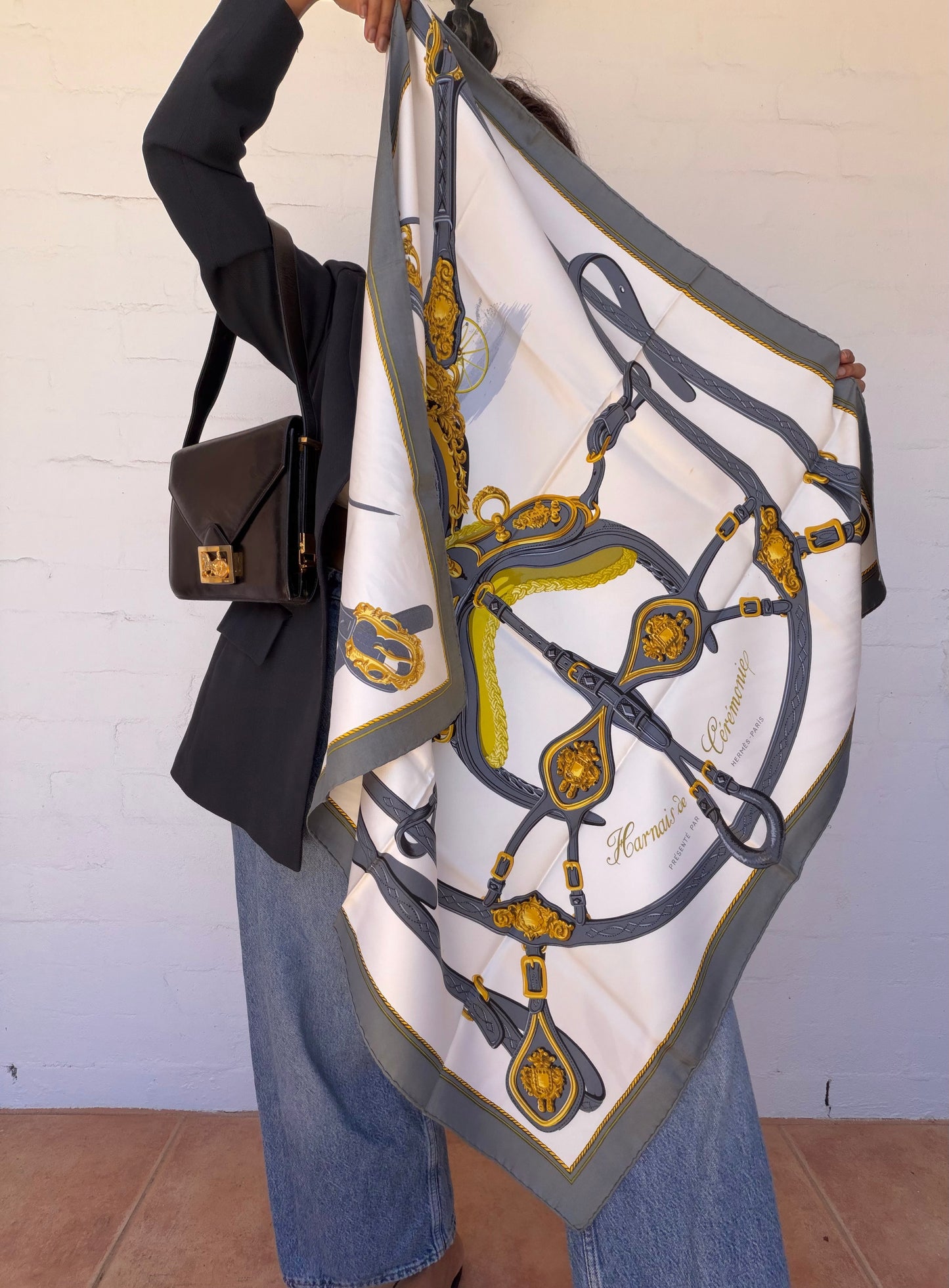 Rare HERMÈS Scarf Vintage 'Harnais de Ceremonie' Hugo Grygkar