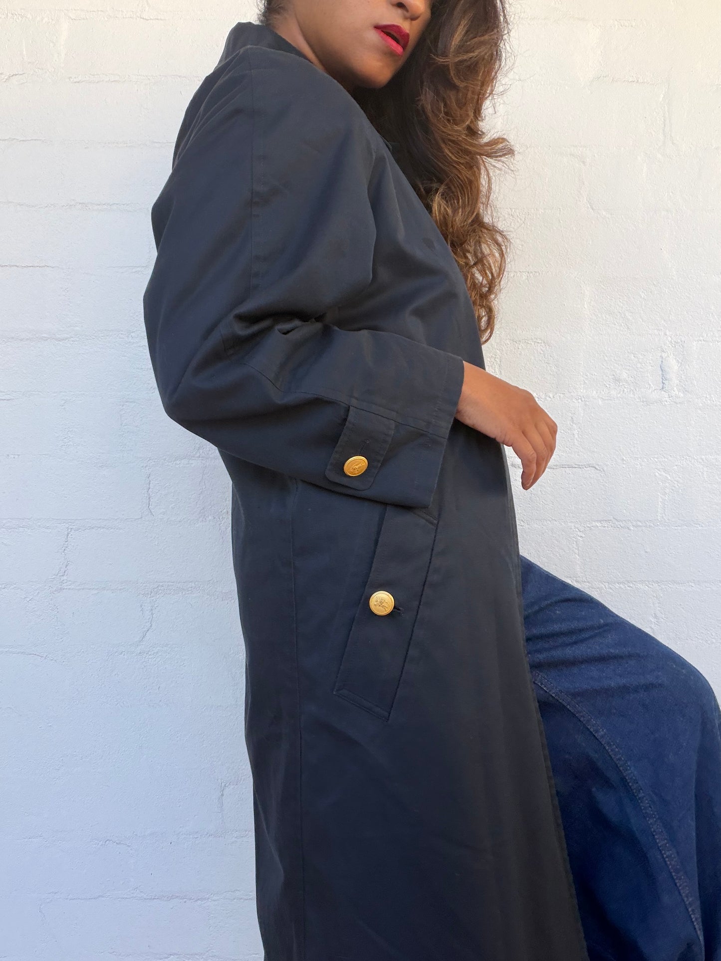 Burberry Balmacaan Trench Coat With Detachable Quilted Lining - Navy