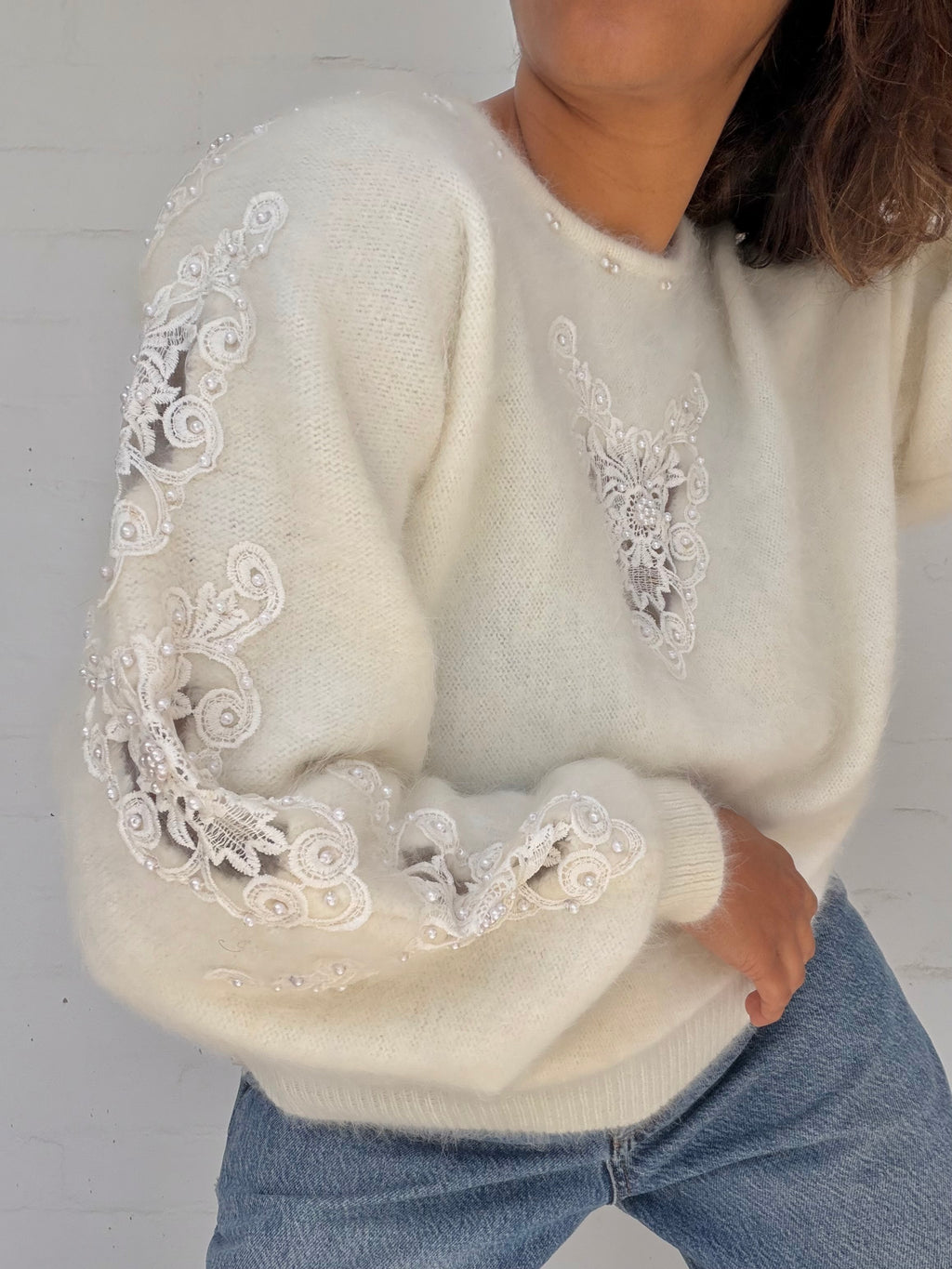 Vintage Angora Jumper - White