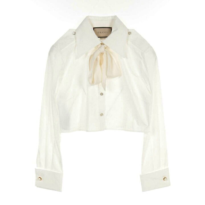 GUCCI White Cropped Shirt