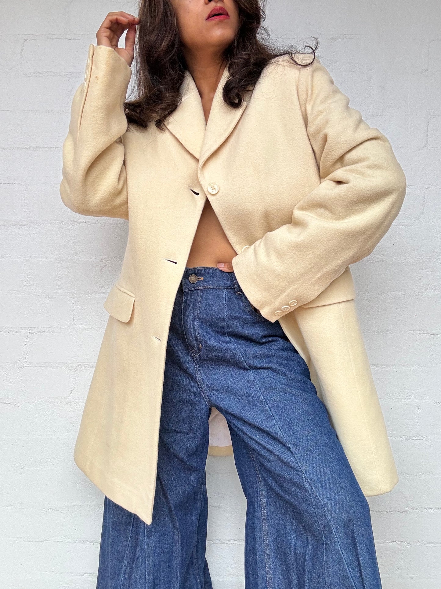 Vintage Esprit Padded Cashmere Blend Coat
