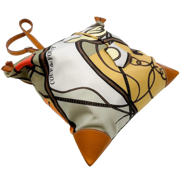 Hermès Multicolor Gold Silk City Bag