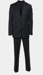 Versace Collection Navy Blue Pinstripe Wool Single Breasted Suit