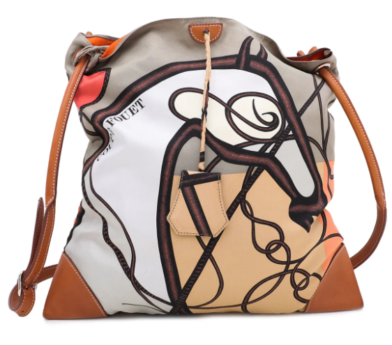 Hermès Multicolor Gold Silk City Bag