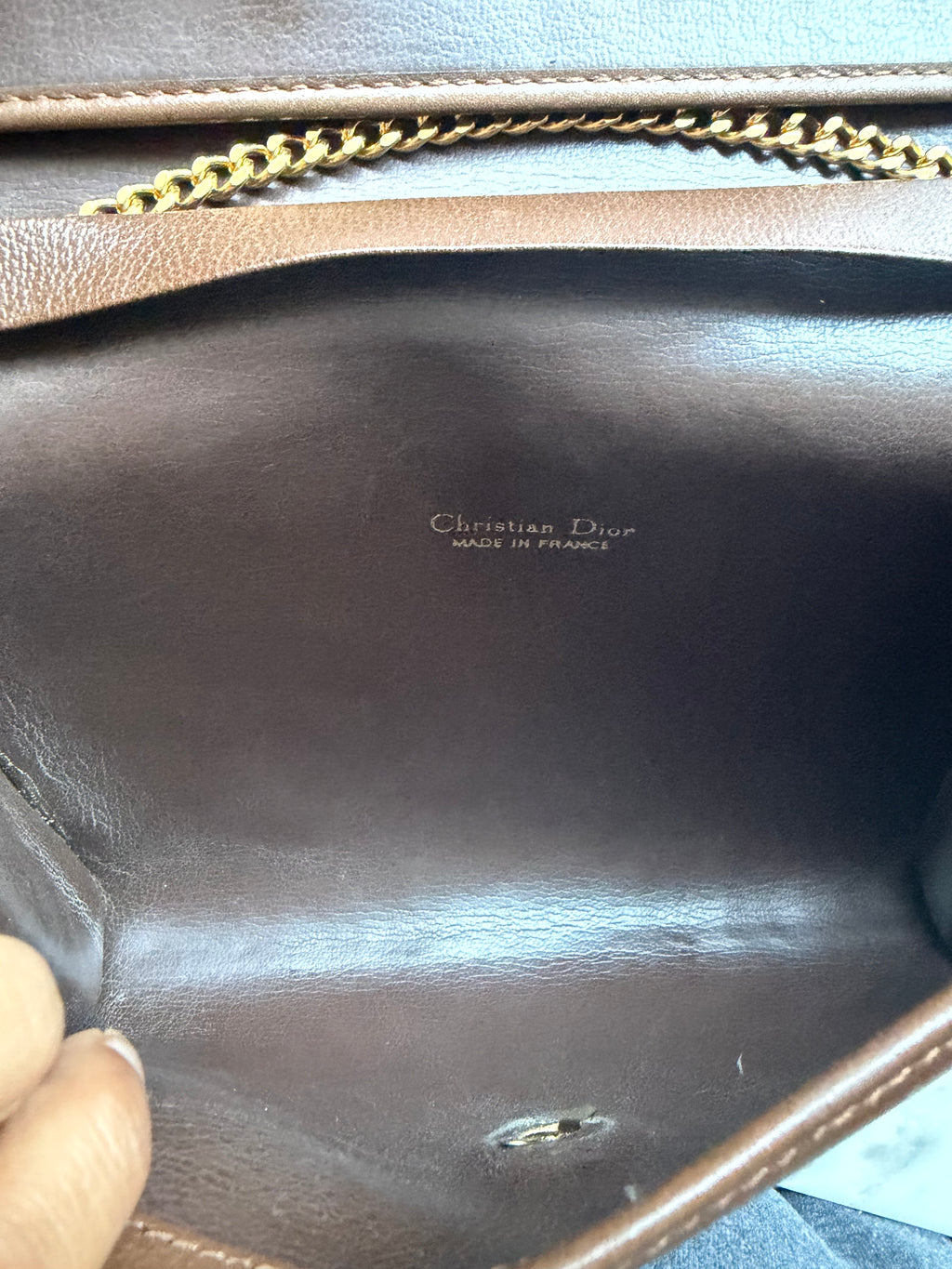 Rare Vintage Christian Dior Leather Bag - Brown