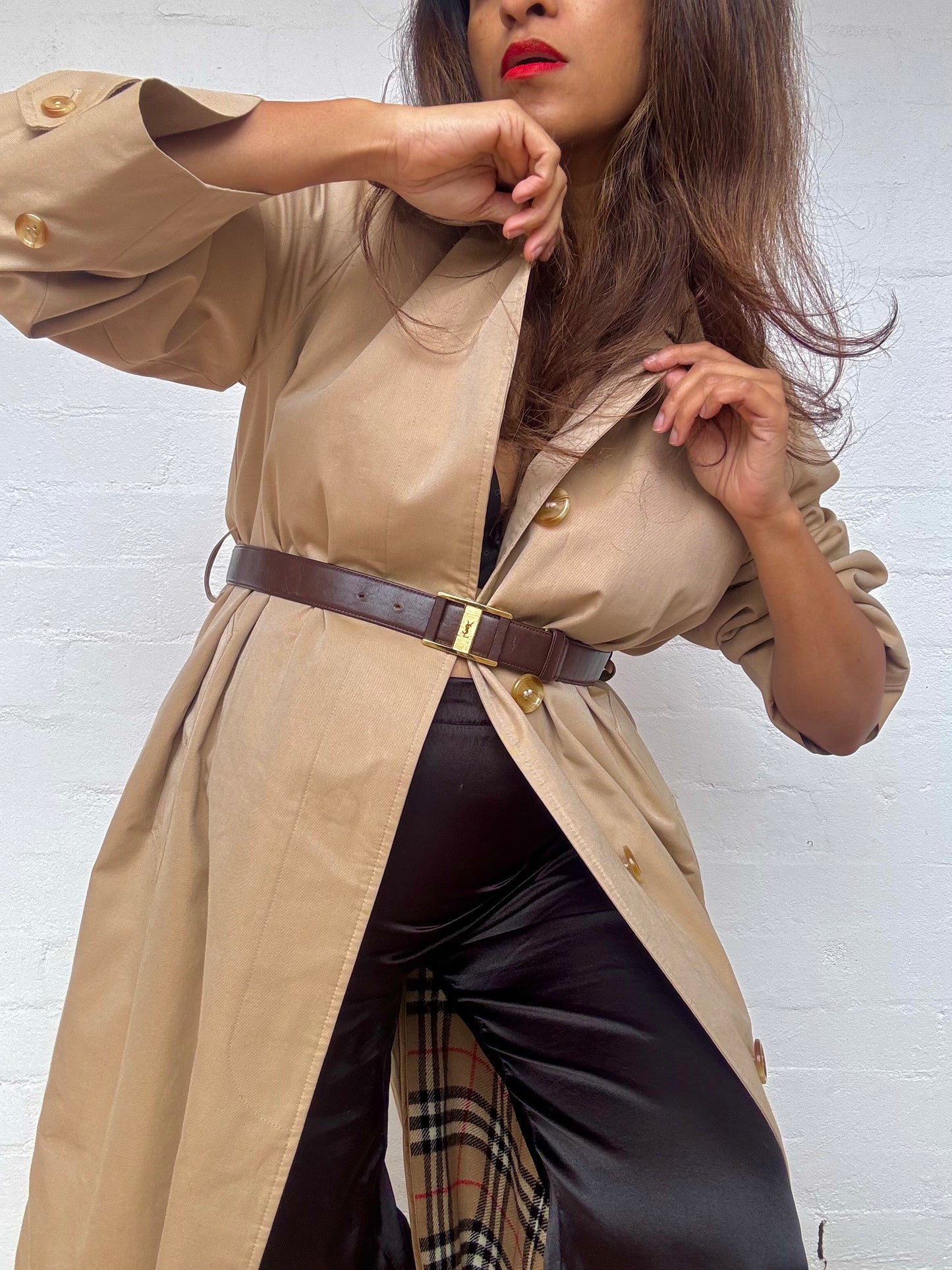 Rare Vintage YSL Brown Leather Belt – Iconic French Elegance
