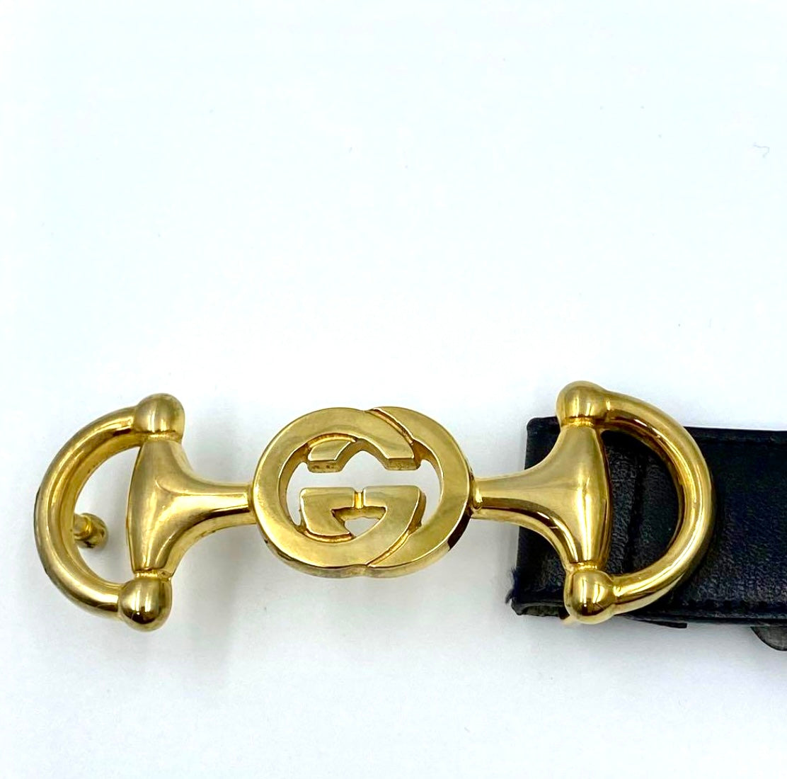 Ultra Rare Vintage Gucci Interlocking G Horsebit Belt