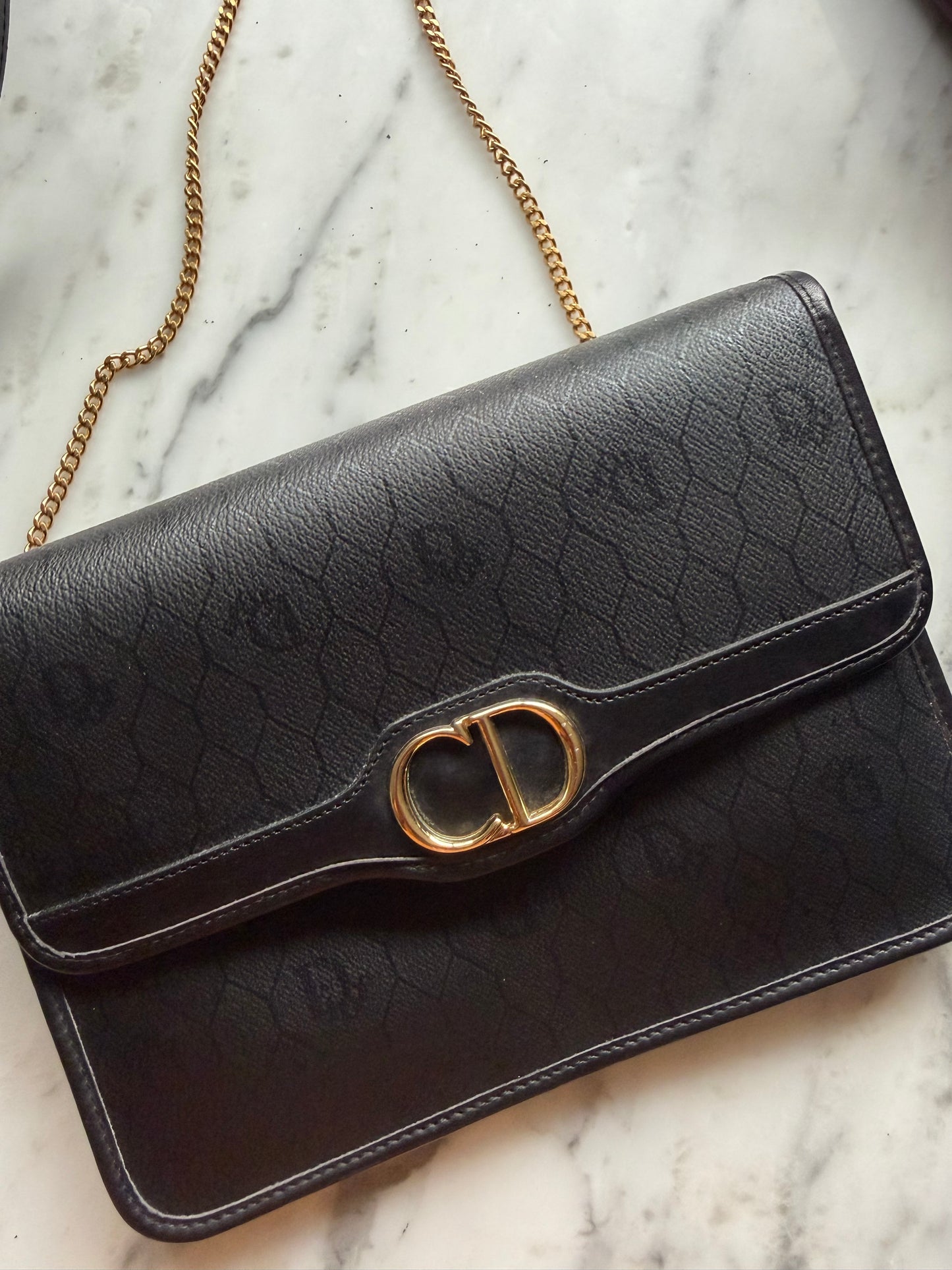 Vintage Christian Dior Honeycomb Leather Bag