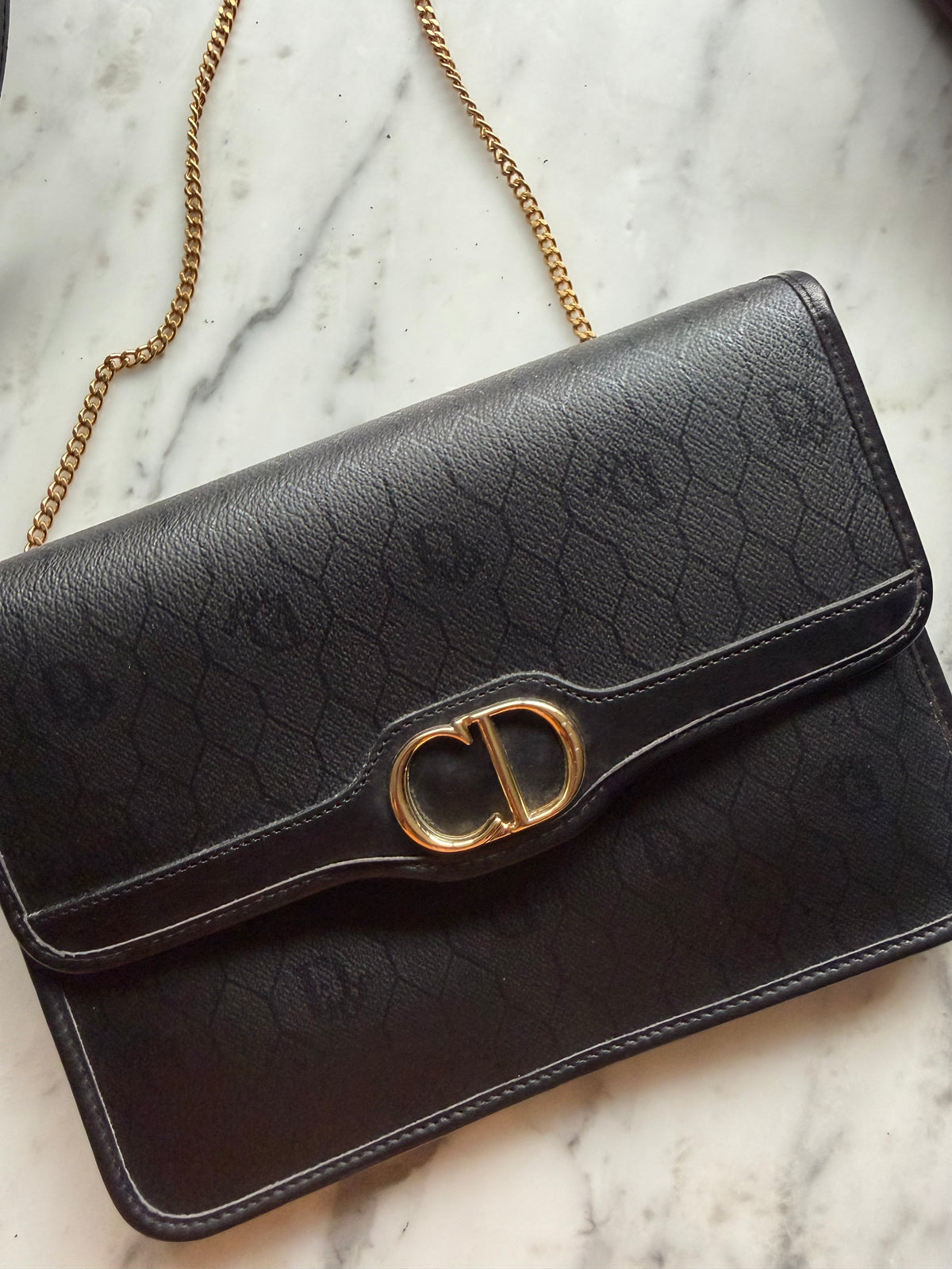 Vintage Christian Dior Honeycomb Leather Bag