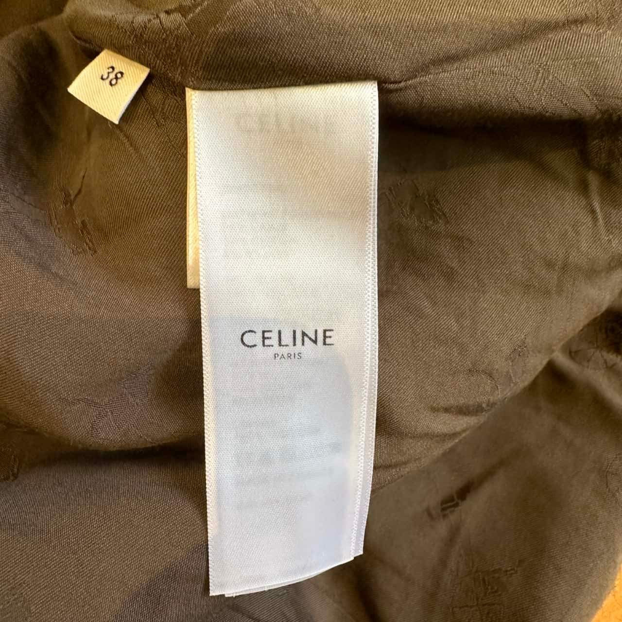 CELINE Chasseur Jacket Bouclé Tweed Khaki