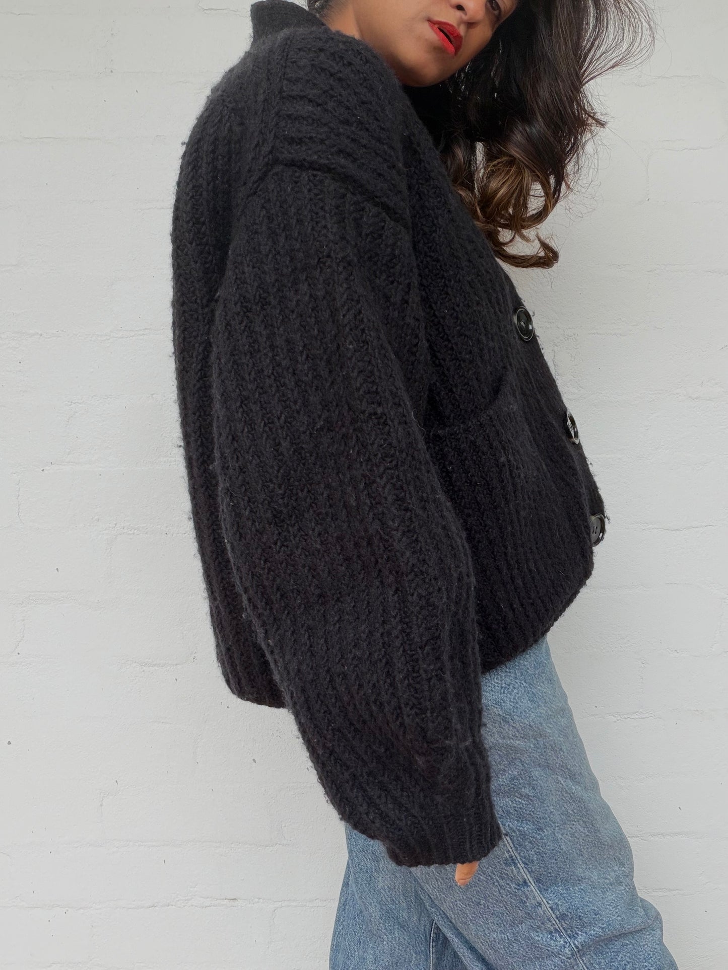 Acne Studios Black Wool Cardigan