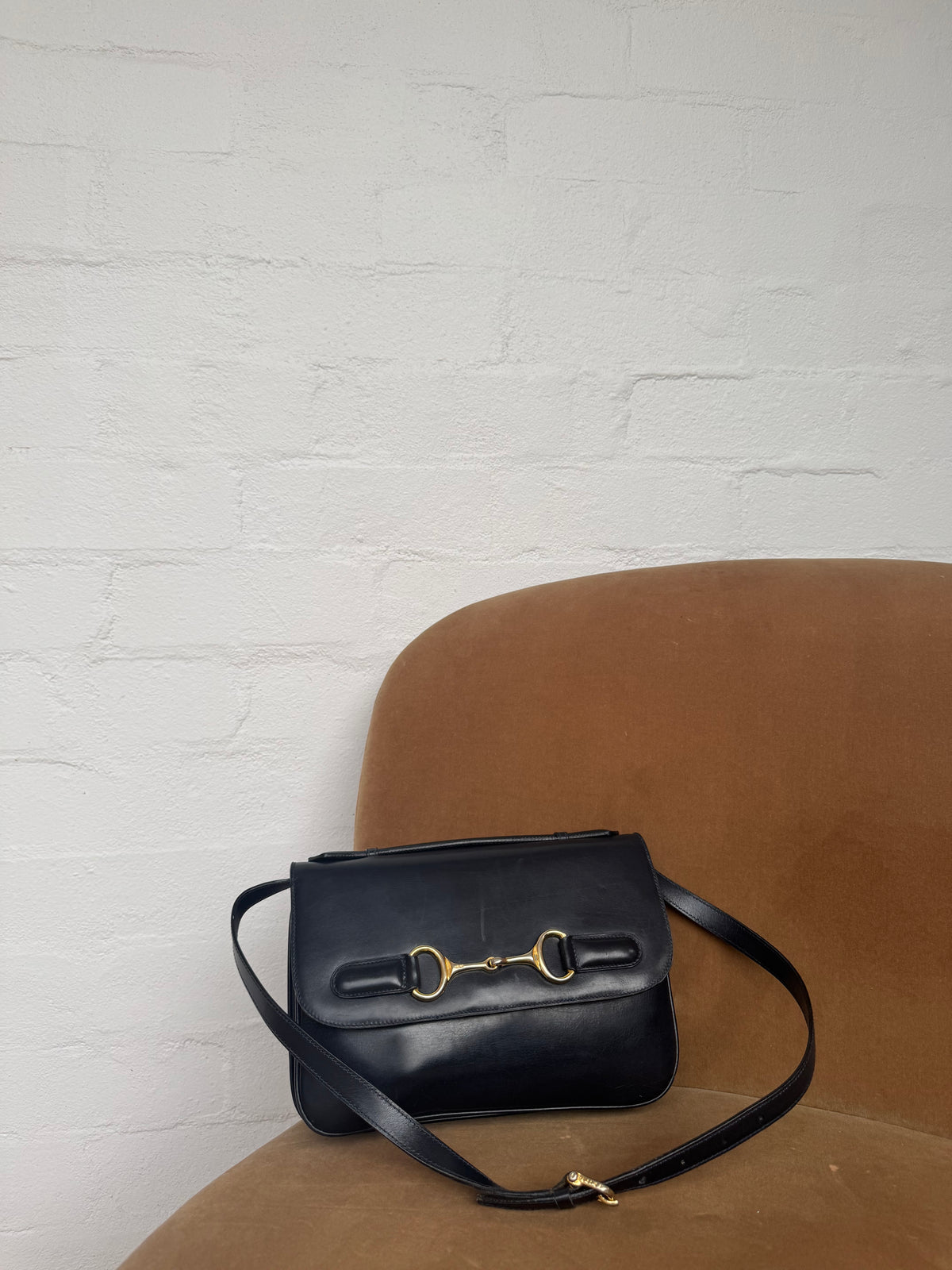 Vintage Céline Horsebit Leather Shoulder Bag