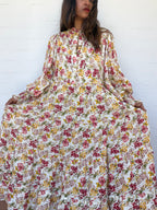 La Boheme Aurelia Floral Long Sleeve Linen Maxi