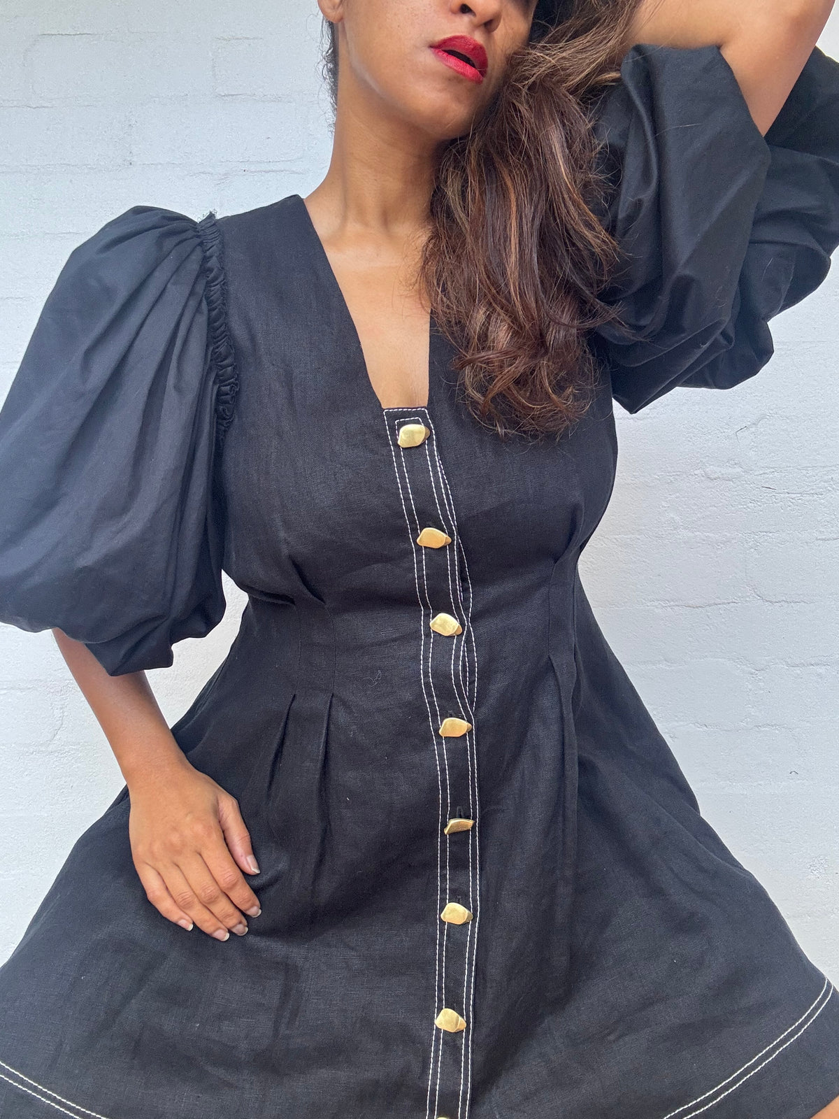 AJE Quietude Black Dress