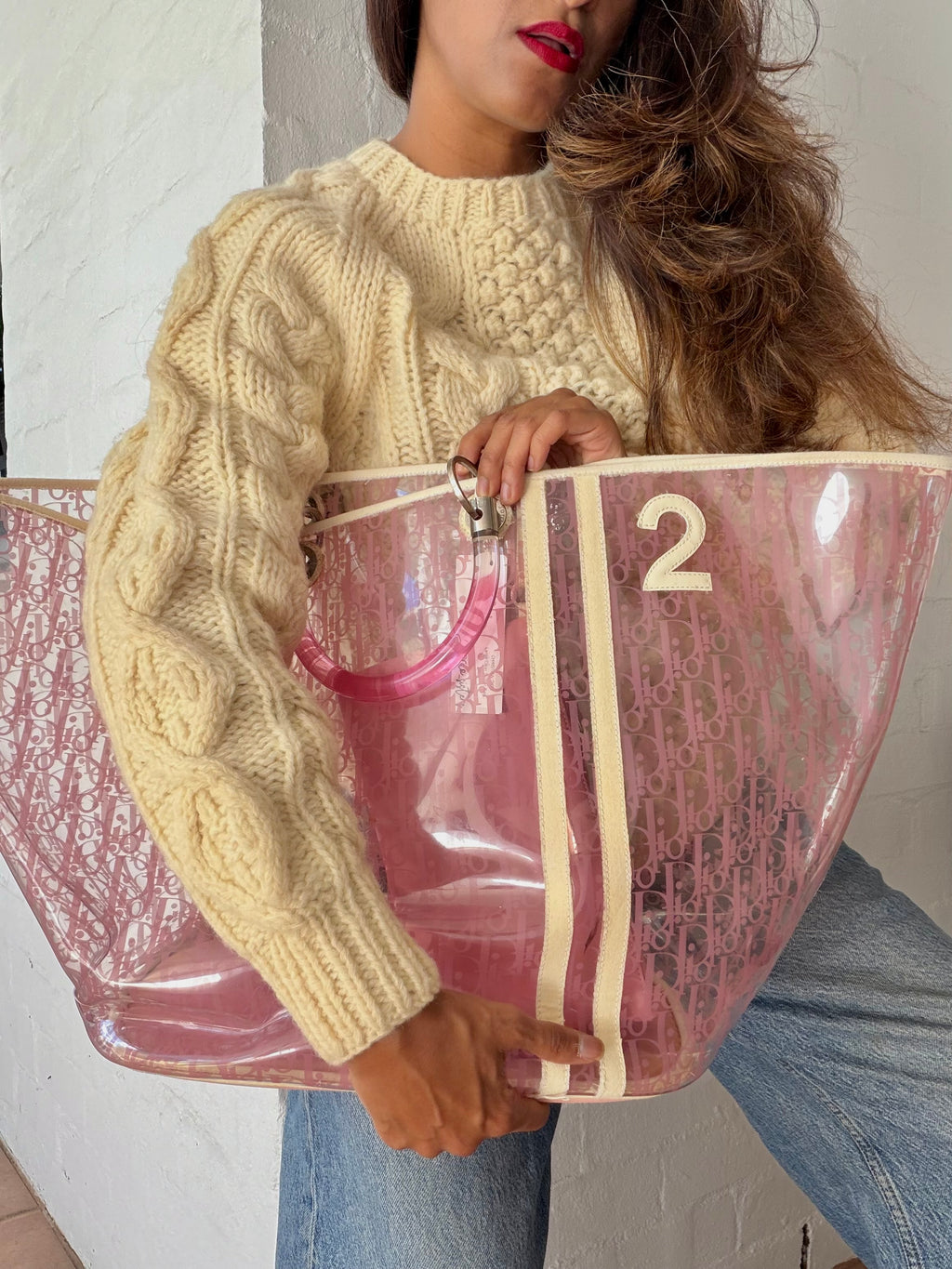 Large Dior Clear Trotter Bag