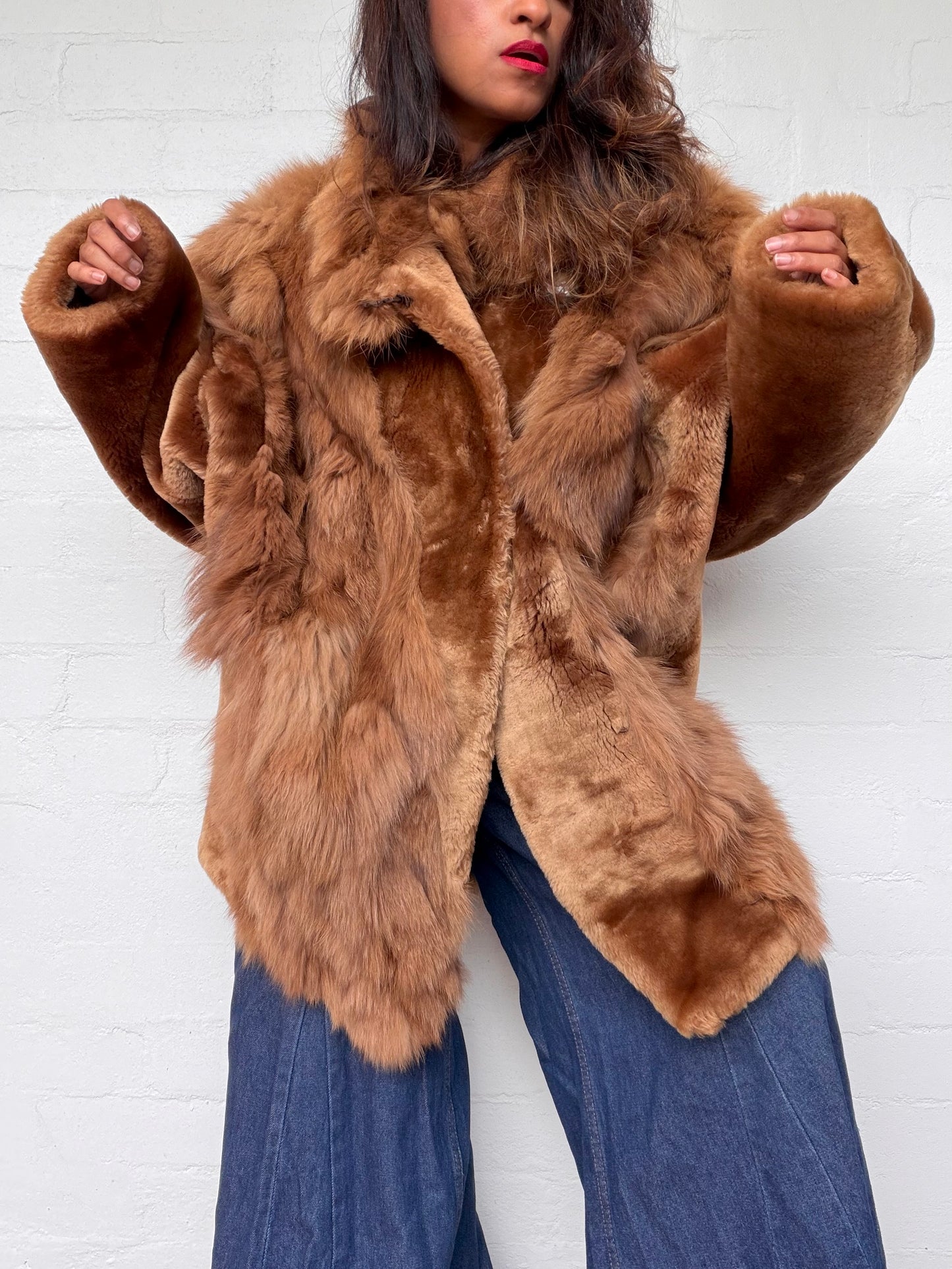 Vintage Caramel Brown Fur Coat