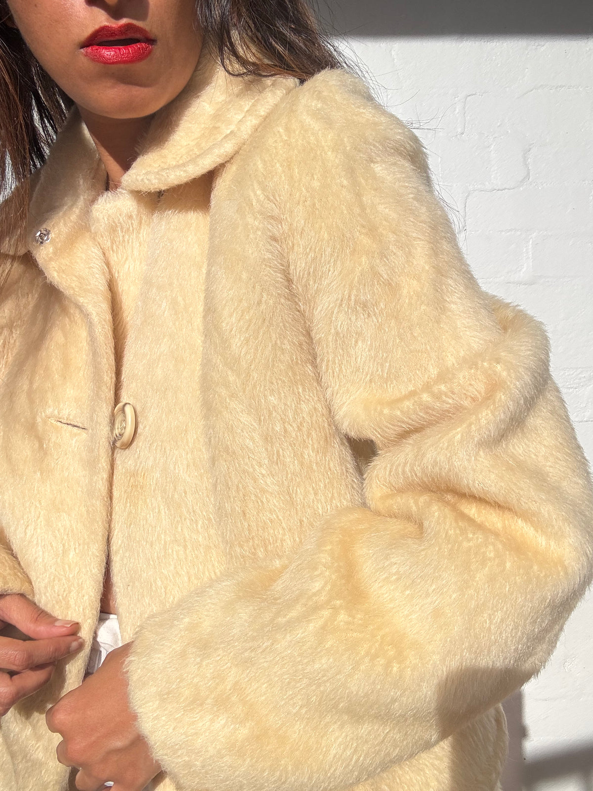 Vintage 1960's Mohair Coat - Cream