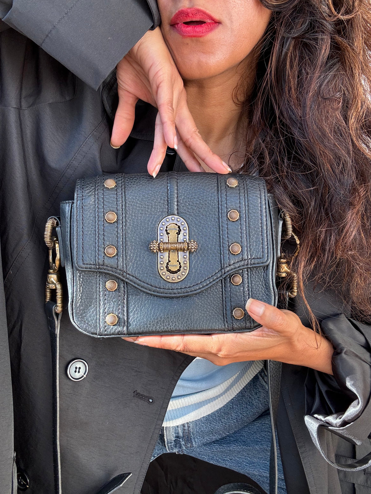 AJE Hutton Leather Crossbody Bag